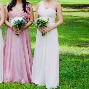 Bill Levkoff One Shoulder Dress Petal Pink